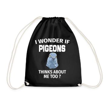 Je me demande si les pigeons ne pensent pas à moi trop drôle d’oiseaux - Sac de sport léger - noir - Devant