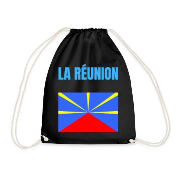 T-shirt drapeau La Réunion volcan - Sac de sport léger - noir - Devant