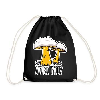 Two mushrooms or two pilsners - is this about beer? - Drawstring Bag - black - Front