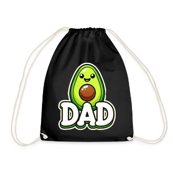 Avocado-Vater, lustige Väter lieben Avocados - Turnbeutel - Schwarz - Vorne