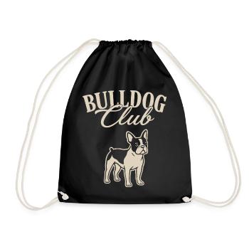 Bulldog Club Illustration - Drawstring Bag - black - Front