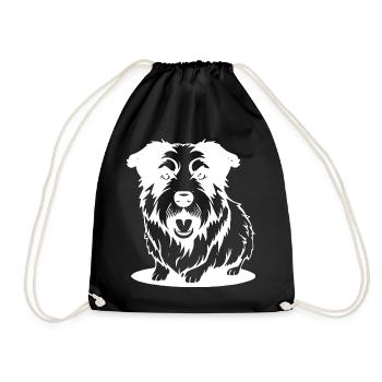 Hund weiß T-shirt Geschenk - Turnbeutel - Schwarz - Vorne