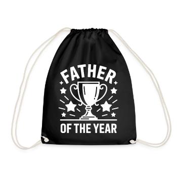 Father of the Year - Funny Dad T-Shirt - Drawstring Bag - black - Front