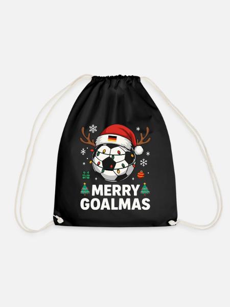 Merry Goalmas Deutschland - Lustiger Fußball Humor - Turnbeutel - Schwarz