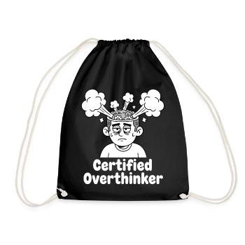 Zertifizierter Überdenker - Turnbeutel - Schwarz - Vorne