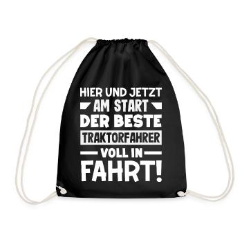 Der beste Traktorfahrer - Turnbeutel - Schwarz - Vorne