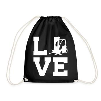 Amour pour l’entrepôt et l’expédition de fret – Conducteur de chariot élévateur - Sac de sport léger - noir - Devant