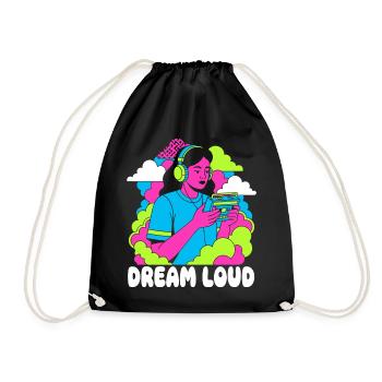 Dream Loud Neon Pop - Drawstring Bag - black - Front