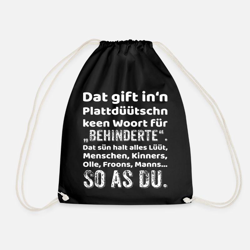 Plattdeutsch Provokation Inklusion - Turnbeutel - Schwarz