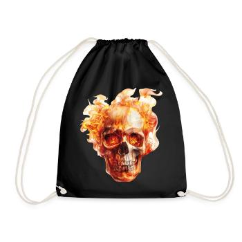 Flammes du crâne - Sac de sport léger - noir - Devant