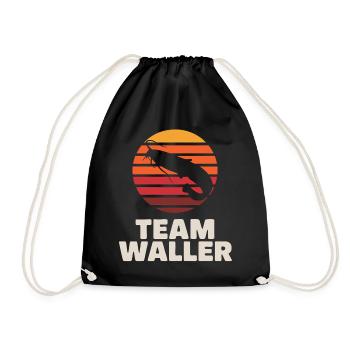 Team catfish catfish fishing sport fishermen - Drawstring Bag - black - Front