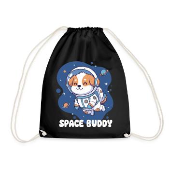 Chien astronaute compagnon de l’espace - Sac de sport léger - noir - Devant