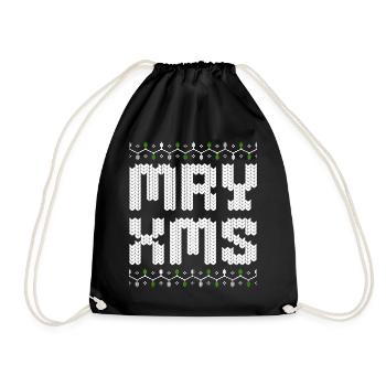Merry Christmas MRY XMS Ugly Xmas Style - Turnbeutel - Schwarz - Vorne