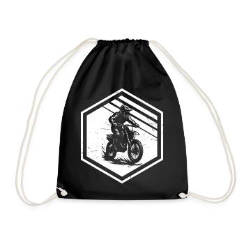 Clean motocross artwork for motocross - Drawstring Bag - black - Front