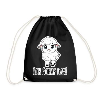 Ich Schaf das! Das kleine Lamm hat Selbstvertrauen - Turnbeutel - Schwarz - Vorne