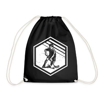 A must-have for real floorball - Drawstring Bag - black - Front