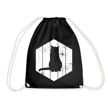 Cat Sketch - Drawstring Bag - black - Front
