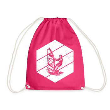 Klare Windsurfing Botschaft - Turnbeutel - Fuchsia - Vorne