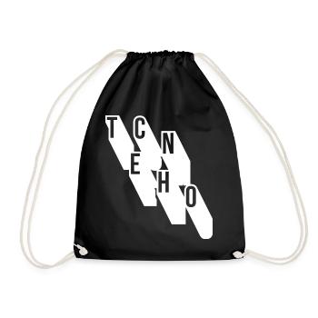 Techno-Musik geometrisches Logodesign - Turnbeutel - Schwarz - Vorne