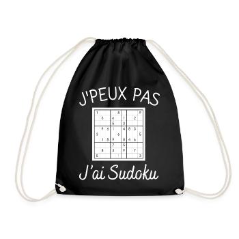 Ich kann nicht, ich habe Sudoku-Humor - Turnbeutel - Schwarz - Vorne