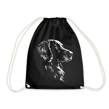 Deutsch Langhaar Silhouette Jagdhunde Wilsigns - Turnbeutel - Schwarz - Vorne