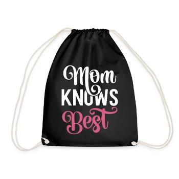 Mom Knows Best - Drawstring Bag - black - Front