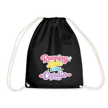 Courir en retard est mon cardio – un t-shirt statement - Sac de sport léger - noir - Devant