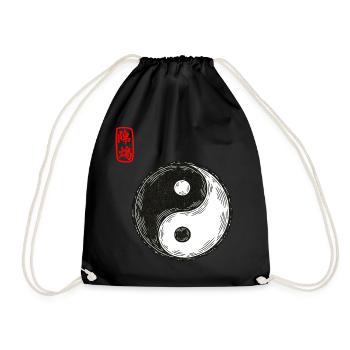 Yin und Yang - Turnbeutel - Schwarz - Vorne