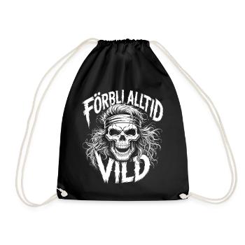Wild Side Skull - Drawstring Bag - black - Front