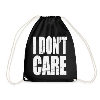 Don't Care Grunge Schriftzug - Turnbeutel - Schwarz - Vorne