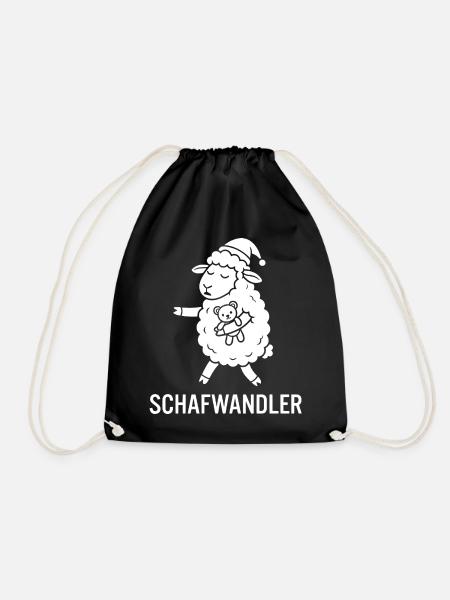 Recognize the Signs Giraffe Middle Finger Funny - Drawstring Bag - black