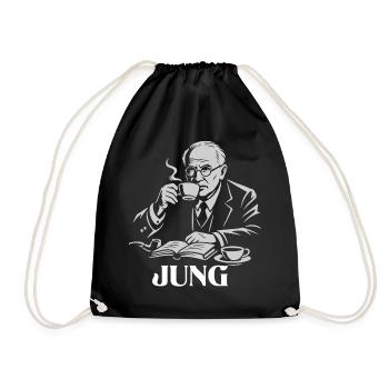 Carl Gustav Jung buvant un portarit au café - Sac de sport léger - noir - Devant