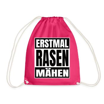 Erstmal Rasen mähen - Turnbeutel - Fuchsia - Vorne