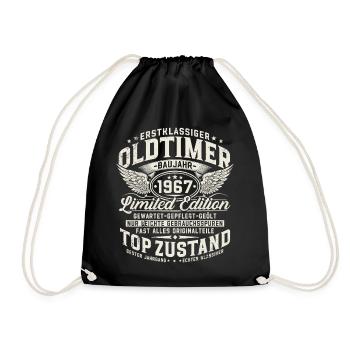 1967 Vintage Vintage Birthday Gift - Drawstring Bag - black - Front