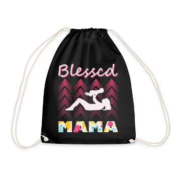 Grateful Mama Floral Flower Mothers Day Shirt - Drawstring Bag - black - Front