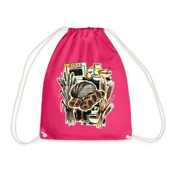Baking Baker Vintage - Drawstring Bag - fuchsia - Front