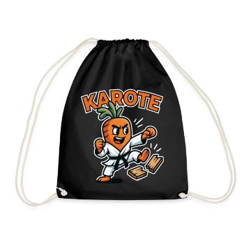 Les enfants de karaté, t-shirt drôle de carotte de karaté - Sac de sport léger - noir - Devant