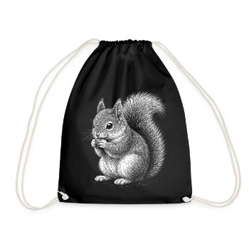 Squirrel - Drawstring Bag - black - Front