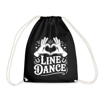 Line Dance Heart Sign - Drawstring Bag - black - Front