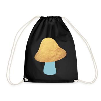 Champignon Or Forêt Symbole Lucky Champignon Porte-Chance Nature Biologique - Sac de sport léger - noir - Devant