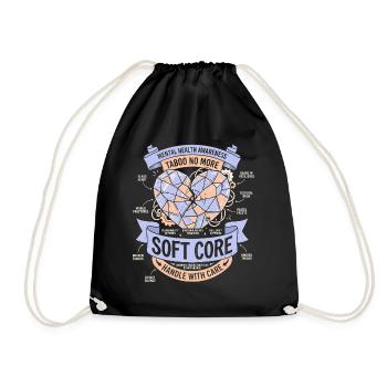 Handle with care - Drawstring Bag - black - Front