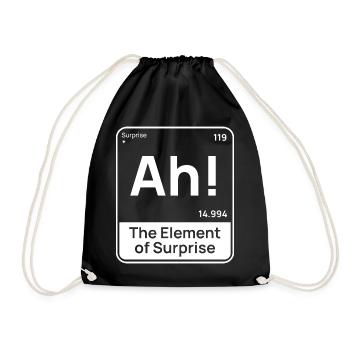 Drôle de design chimique – Élément de surprise « Ah » - Sac de sport léger - noir - Devant