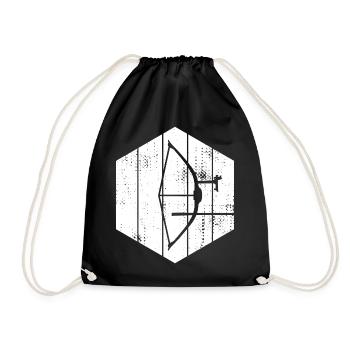 Bow and arrow sketch - Drawstring Bag - black - Front