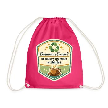 Kaffee als Erneuerbare Energie - Turnbeutel - Fuchsia - Vorne