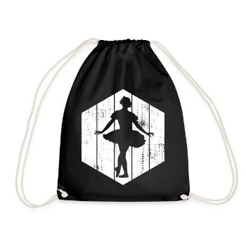 Ballet Girl Drawing - Drawstring Bag - black - Front