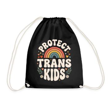 Mois de la Fierté LGBTQ - Protéger les enfants trans - Sac de sport léger - noir - Devant