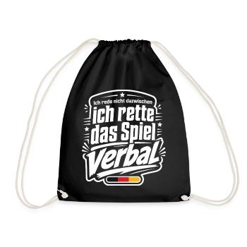 Ich rette das Spiel verbal - Turnbeutel - Schwarz - Vorne