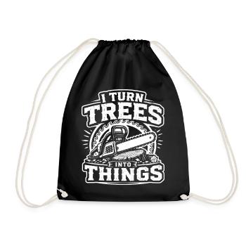 Je transforme les arbres en objets de charpentier forestier bûcheron - Sac de sport léger - noir - Devant