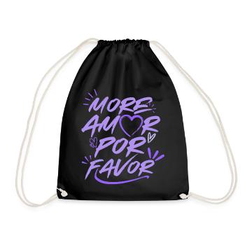 More Amor Por Favor Amour Cœur Design Rose - Sac de sport léger - noir - Devant