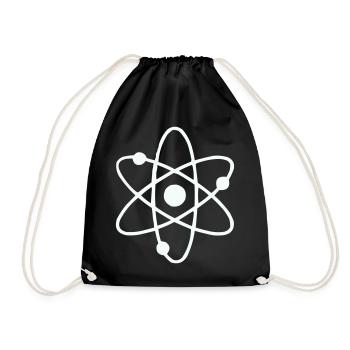 Atom Model Line Art - Drawstring Bag - black - Front